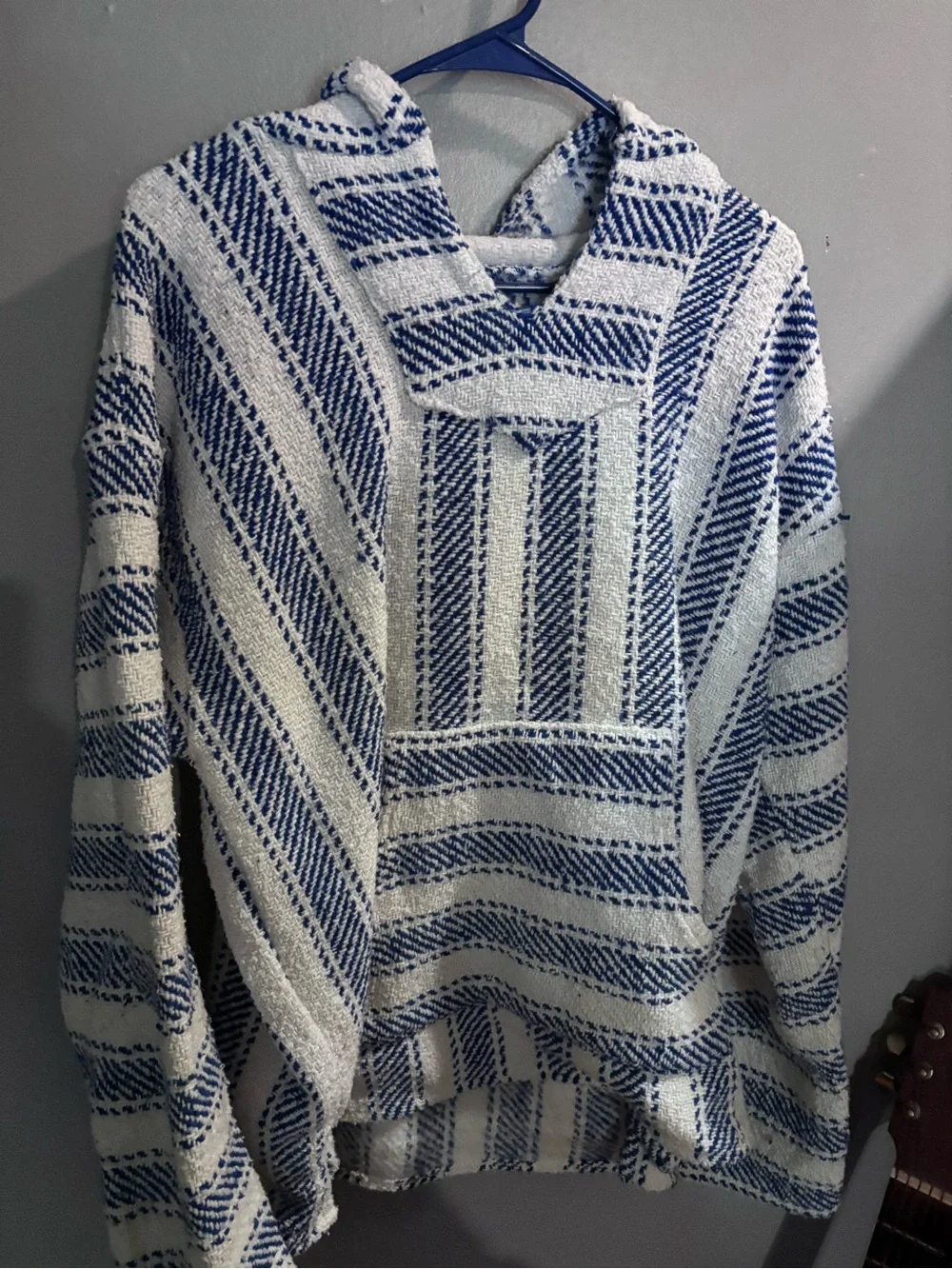Blue & White Hooded Baja Jacket